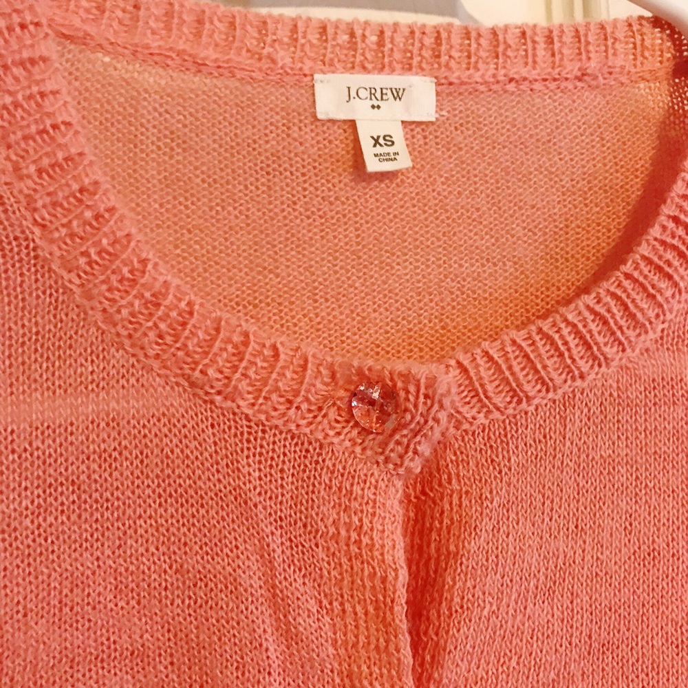 J. Crew Coral Bling-Button Cardigan!